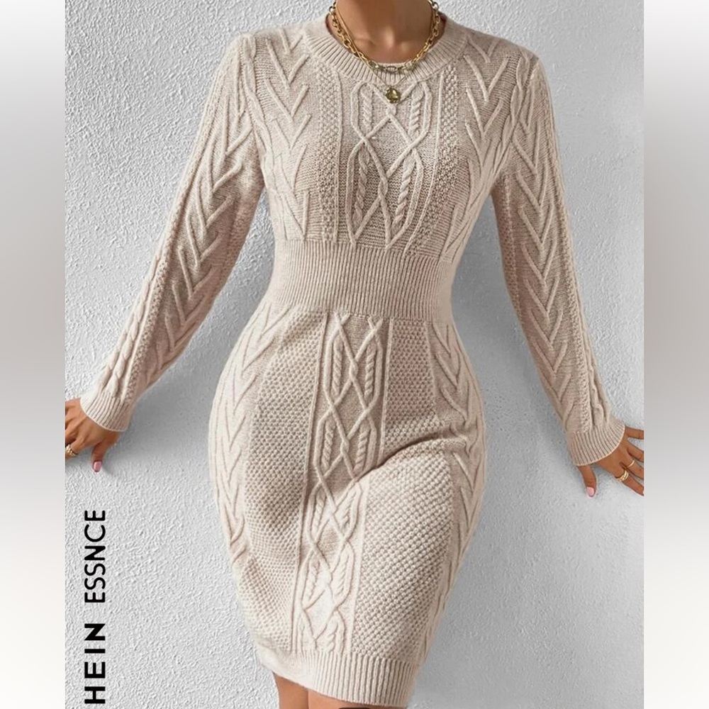 Cable Knit Sweater Dress